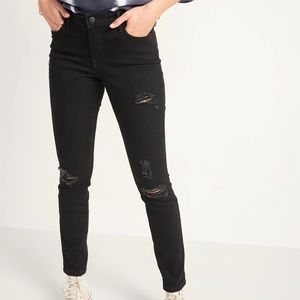 Old Navy Pop Icon Skinny Black Distressed Jeans